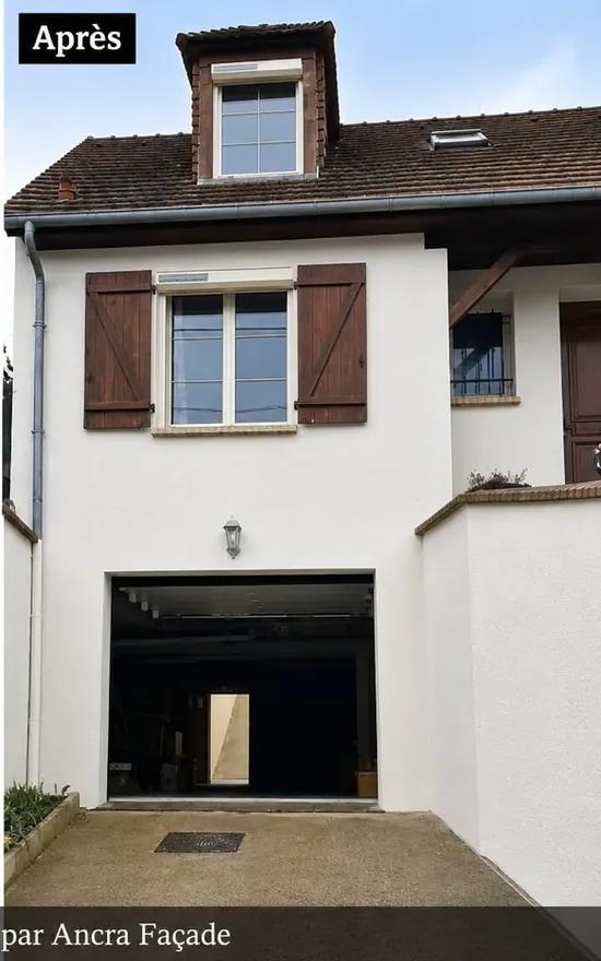 Peinture de façade, garage et volets bois, Yvelines - après