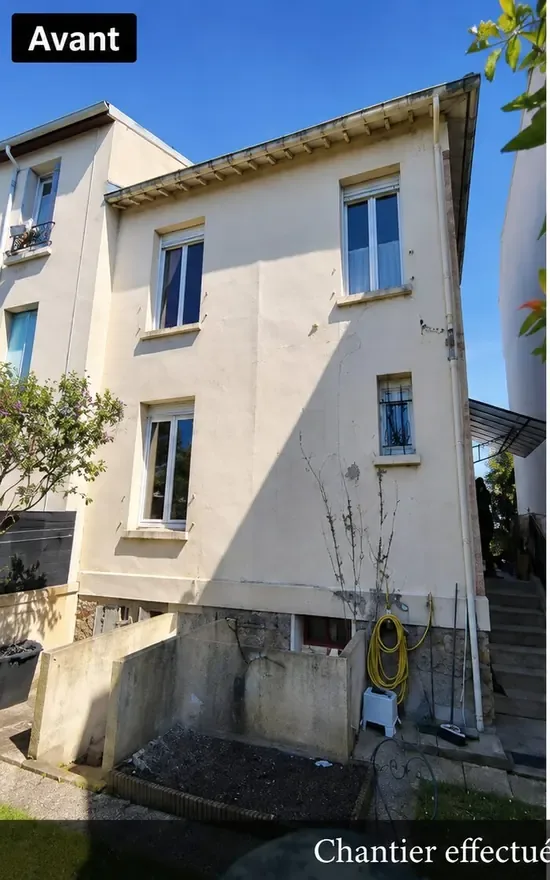 Ravalement de façade, maison individuelle, Hauts-de-Seine - avant